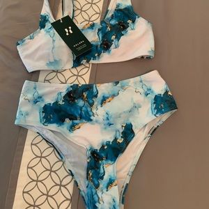 Halara U Neck Tie Dye Bikini Set Size Small